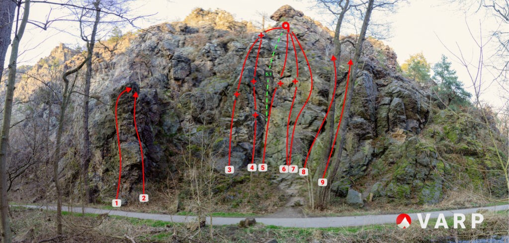 Zedkovy bloky - lezecka oblast vyznacene cesty. Praha horolezeni a nepoznana divoka sarka